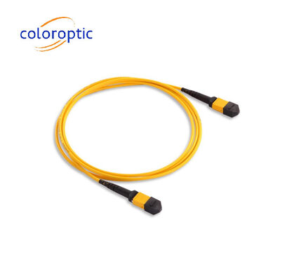 MTP / MPO Cable Trunk de Fibra Óptica Amarelo Para Aplicações 40G / 100G