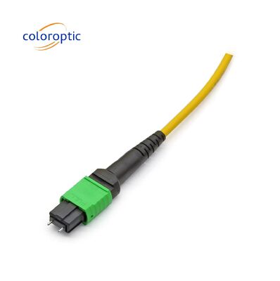 MTP / MPO Cable Trunk de Fibra Óptica Amarelo Para Aplicações 40G / 100G