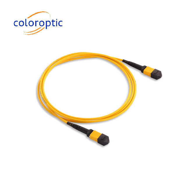 MTP / MPO Cable Trunk de Fibra Óptica Amarelo Para Aplicações 40G / 100G